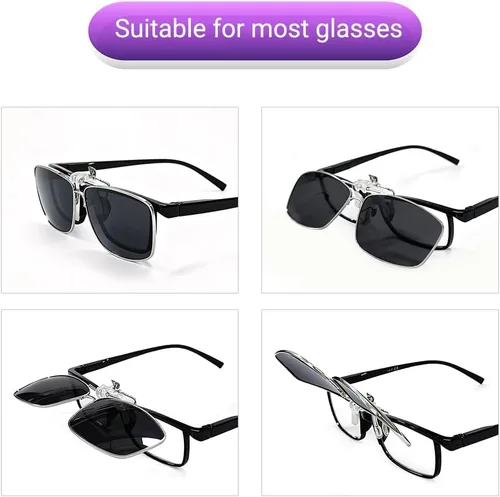 Vista 3 de TERAISE Gafas de sol polarizadas con clip con función abatible, adecuadas para conducir deportes