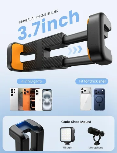 Vista 7 de Lamicall Trípode para iPhone - Trípode para teléfono [ultraestable] con control remoto inalámbrico, mini soporte flexible para teléfono