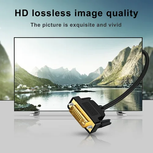 Vista 5 de SOEYBAE Cable DVI a DVI de 3.3 ft, 24+1 pin macho a macho Cable de monitor de video digital, transmisión de alta velocidad compatible con resolución