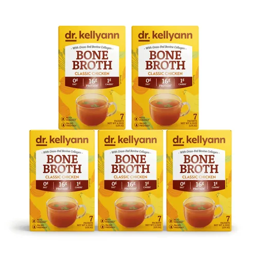 Vista 9 de Dr. Kellyann - Paquetes de polvo de colágeno de caldo de hueso clásico de ternera (7 porciones) – 16g de proteína, colágeno hidrolizado de carne