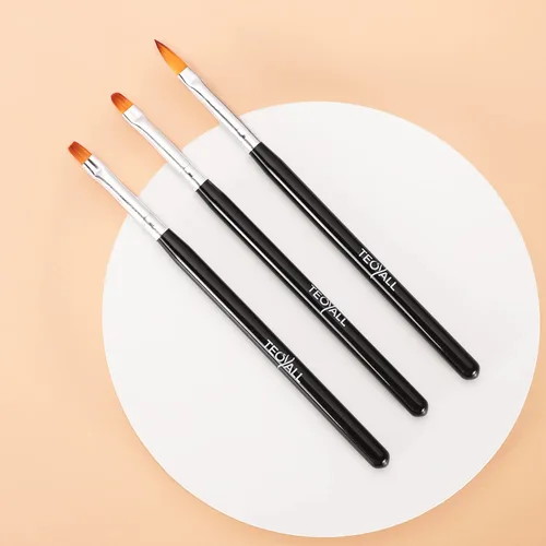 Vista 6 de TEOYALL Pinceles para arte de uñas - Gel constructor, herramientas de punteado, delineador fino