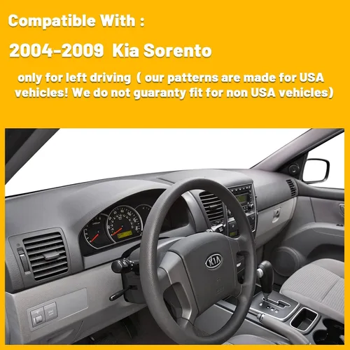 Vista 6 de Alfombrilla para tablero de instrumentos con protección solar, antideslizante, personalizada, compatible con Kia Sorento 2004-2009 (2004-2009)