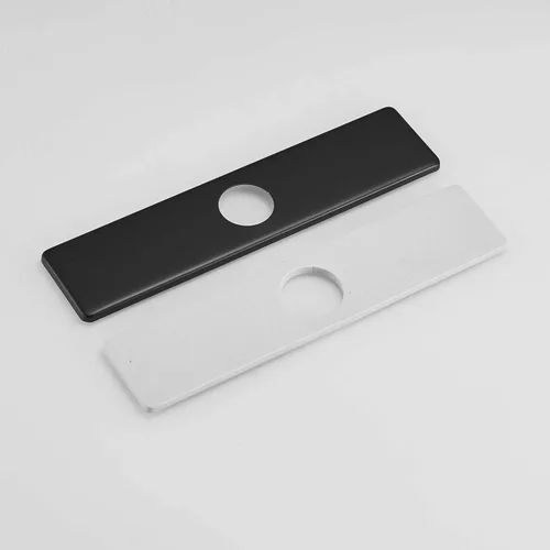 Vista 6 de Grifo de fregadero de cocina o baño de 10 pulgadas, placa cuadrada de acero inoxidable para cubrir agujeros de montaje no utilizados, P-111-B