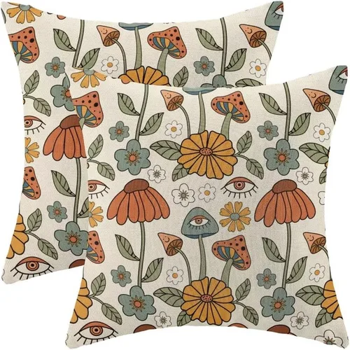 Vista 21 de Fundas de Almohada Antelope 16 x 16 Pulgadas Paquete de 2, Fundas de Almohadas Decorativas con Estampado de Piel de Animal de Lino para Exteriores