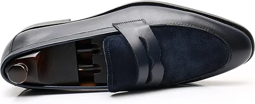 Vista 3 de Mocasines para hombre, zapatos de conducción de cuero, zapatos formales, cómodos zapatos de boda, antideslizantes, zapatos Oxford de negocios