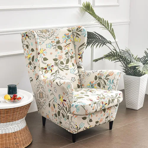 Vista 59 de Eco-Ancheng Funda para silla Wingback, 2 piezas, respaldo de ala, fundas de elastano para sillón con respaldo de ala, fundas para sillón con parte