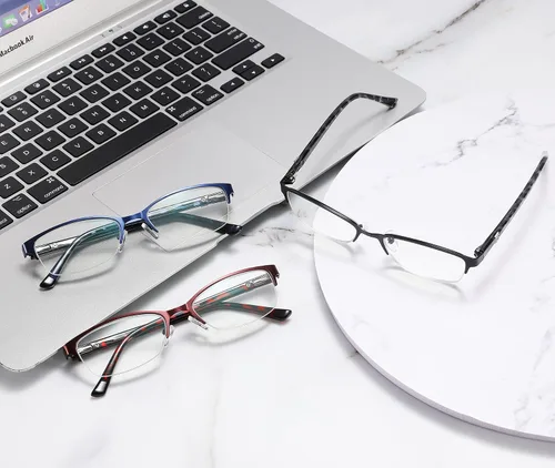 Vista 7 de 3Pack Reading Glasses Women Metal Half Frame Anti UV/ Glare