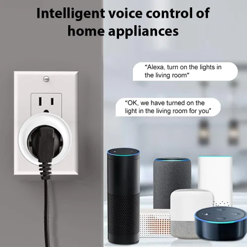 Vista 4 de Enchufes inteligentes, 4 paquetes de enchufe inteligente, enchufes inteligentes compatibles con control remoto TY APP, toma inteligente de 10 A
