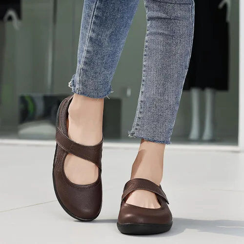 Vista 6 de Zapatos planos clásicos y cómodos Mary Jane para mujer, zapatos de vestir casuales a la moda, bonitos zapatos de vestir con puntera cerrada, ligeros