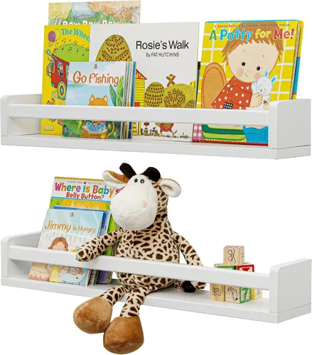 Vista 77 de Fun Memories Pequeños estantes flotantes para pared, estantes cuadrados de pared de 8 pulgadas con soportes invisibles, estantes negros para baño
