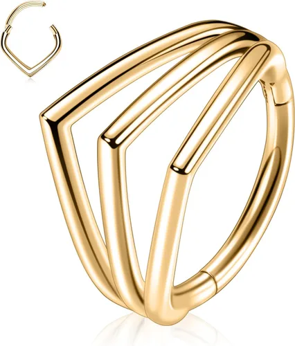 Vista 30 de Anillo Clicker de Acero Quirúrgico 316L para Tabique Nasal, Aro para Nariz, Aro Durmiente, Pendiente de Aro, Hélix, Rook, Conch, Cartílago, Daith