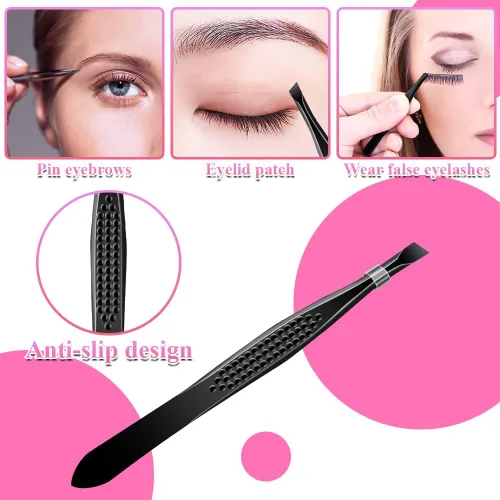 Vista 2 de Kit de cuidado de cejas 8 en 1, recortadora profesional de cejas, tijeras, pinzas, cepillo y herramienta de dermaplaning, kit de moldeo de cejas