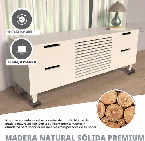Vista 4 de Elevadores de cama, elevadores de muebles (juego de 8 pulgadas de altura, 1 pulgada) se pueden ajustar a 2 pulgadas, 3 pulgadas o 4 pulgadas