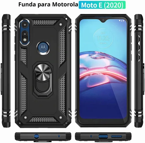 Vista 2 de Funda para Motorola Moto E 2020 con [2 unidades] Protector de pantalla de cristal, para Moto E 2020, funda resistente a prueba de golpes