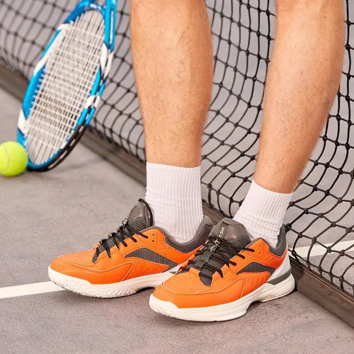 Vista 7 de FitVille Zapatos anchos de pickleball para hombre, zapatos de tenis con soporte de arco para fascitis plantar