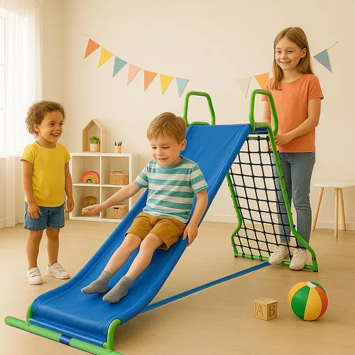 Vista 9 de Wonkawoo Tobogán de 5 pies para niños de metal independiente para patio de recreo al aire libre, interior, juego de tobogán para patio trasero