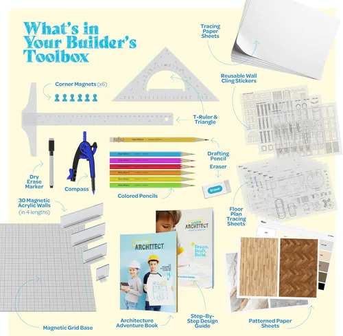 Vista 3 de Kit de arquitectura para niños - Kit de modelo de arquitecto para el hogar