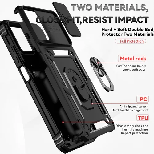 Vista 5 de HNHYGETE Funda para Moto G Power 5G 2024 con protector de pantalla: [grado militar de 20 pies a prueba de caídas] Funda protectora a prueba