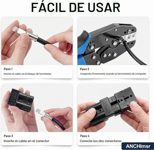 Vista 6 de Conector de alimentación de 50 amperios, desconexión rápida de 50 A, 600 V, 2 pares (4 unidades) para conector de batería de 50 amperios
