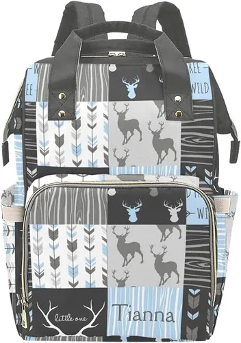 Vista 25 de XOZOTY Mochila de pañales personalizada con nombre para hombres y mujeres, bolsas de bebé de enfermería personalizadas, bolsa de viaje para hombros