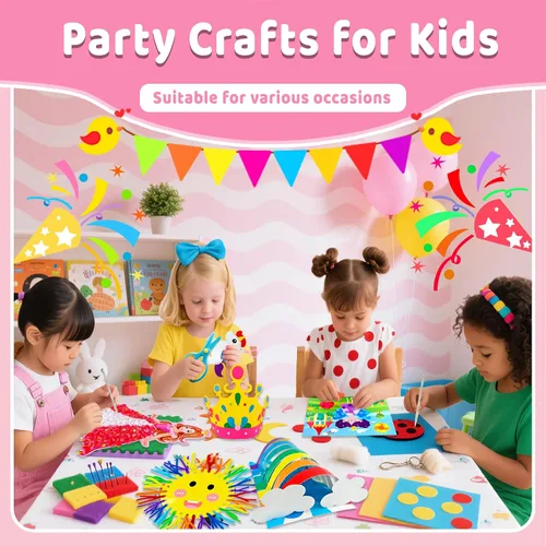 Vista 4 de 7july Caja de manualidades de unicornio, 12 divertidas artes y manualidades para niños de 4 a 8 años, juguetes creativos educativos, proyectos