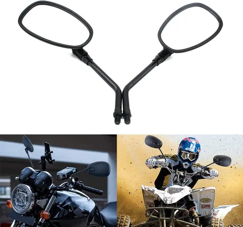 Vista 5 de Espejos laterales retrovisores para manillar de motocicleta, 0.394 in para Honda Sports Bike Cruiser Chopper Dirt Bike Scooter