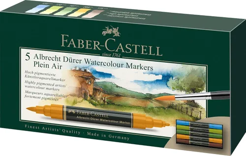 Vista 9 de Faber-Castell Albrecht Durer - Marcadores de acuarela - Tonos grises - Cartera de 5, marcadores de acuarela para adultos