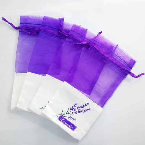 Vista 6 de Sanrich 50 bolsas de lavanda vacías con cordón morado para regalo (deeo Purple-drawsrting)