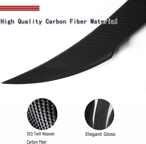 Vista 4 de Alerón de fibra de carbono modelo S para Tesla Model S 2012-2026 Negro brillante