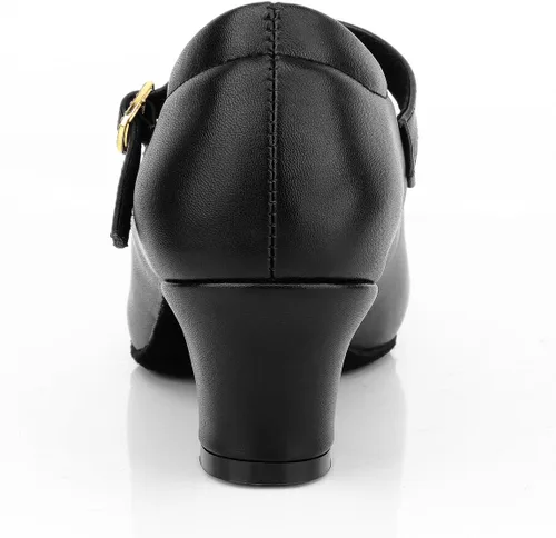 Vista 5 de Zapatos de baile de salón con correa en T para mujer, zapatos de tacón de vestir