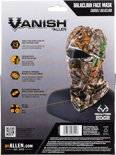 Vista 11 de Allen Company Vanish Stretch Fit Camouflage Balaclava, Camo Hunting Face Cover