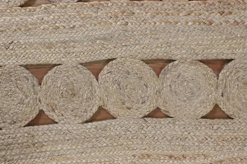 Vista 6 de Alfombra de área kilim de 2 x 3 pies, alfombra trenzada de yute beige, alfombra geométrica kilim de 0.27 pulgadas, alfombra de tejido plano