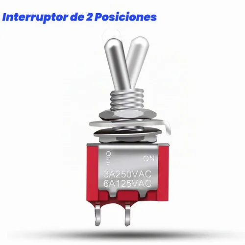 Vista 4 de Mxuteuk 8 piezas interruptor de palanca mini SPST interruptor en miniatura encendido/apagado 2 terminales 2 posiciones 6 A 125 V 3 A 250 V