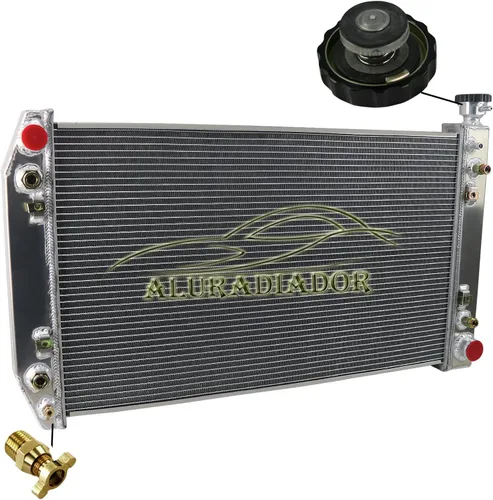 Vista 4 de Radiador de Aluminio para 1988-1999 Chevy GMC C/K/V/R 1500 2500 3500 Suburban Blazer 5.0L 5.7L V8 4.3L V6 3 Filas Núcleo Radiadores de Flujo Cruzado