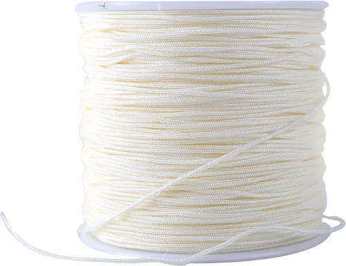 Vista 69 de KONMAY 1 rollo de cuerda de nailon de 150 yardas, trenzado de 0.016 in de nailon Shamballa Macramé/cordón de cuentas, cordón de nudo chino, cuerda