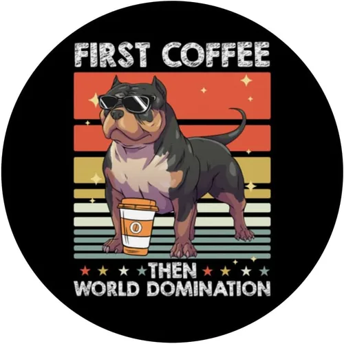 Vista 3 de Bulldog Coffee Breed Dog - Pet American Bully PopSockets intercambiables PopGrip