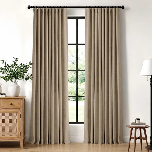 Vista 26 de 100% Blackout Shield Cortinas opacas completas para dormitorio de 63 pulgadas de largo, juego de 2 paneles, anillos de clip/bolsillo para barra