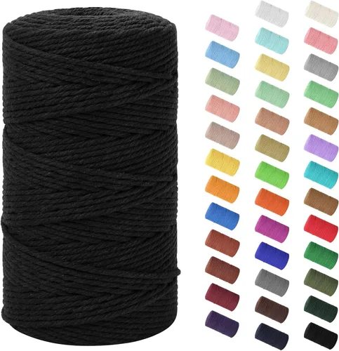 Vista 80 de Cuerda de macramé de 0.079 in x 220 yardas (656 pies), cuerda de algodón natural para colgar en la pared, ganchos de plantas, manualidades Verde