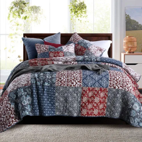 Vista 31 de Secgo Juego de edredón twin para cama - Edredones 100% algodón tamaño twin, colchas negras con 2 fundas de almohada, ropa de cama ligera reversible