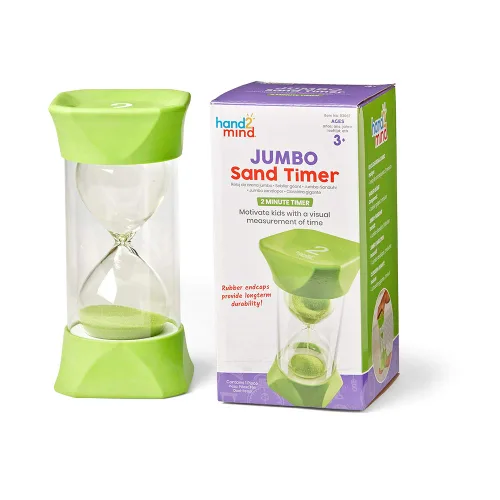 Vista 13 de hand2mind Temporizador de arena jumbo de 1 minuto, temporizador de reloj de arena grande, reloj de arena, temporizador silencioso para niños