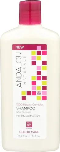 Vista 6 de Andalou Naturals Mascarilla capilar de 1000 rosas, mascarilla para el cuidado del color para cabello dañado, 6 unidades, manteca de semillas