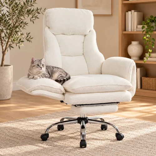 Vista 10 de Silla de oficina Criss Cross con ruedas, brazos abatibles y reposapiés Rosa