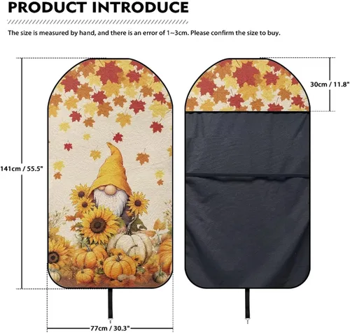 Vista 6 de Rnyleeg Funda de toalla para asiento delantero de automóvil de Acción de Gracias para otoño, después del gimnasio, natación, yoga, fundas