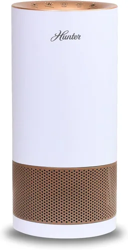 Vista 10 de Hunter HP450UV - Purificadores de aire redondos para el hogar, torre purificadora de aire True HEPA para mascotas, olores, alérgenos, humo, polvo