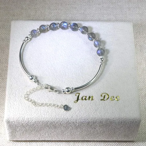 Vista 7 de Jan&Dee Manual Original Labradorite Moonstone Crystal Bracelet