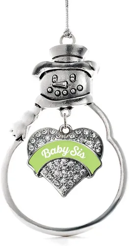Vista 118 de Inspired Silver - Big Sis - Adorno de Navidad plateado - Adorno de árbol de Navidad con dije de corazón con circonita cúbica - Decoración colgante