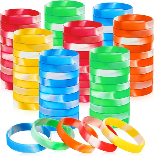 Vista 17 de Liliful 100 pulseras de goma de silicona, pulseras de goma para pulseras de silicona para mujeres y hombres (negro)