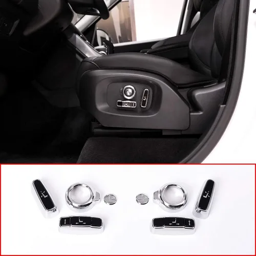 Vista 2 de Cubierta de botón de ajuste de asiento ABS para Land Rover Defender 110 2020 2021 2022 (negro brillante y plateado)
