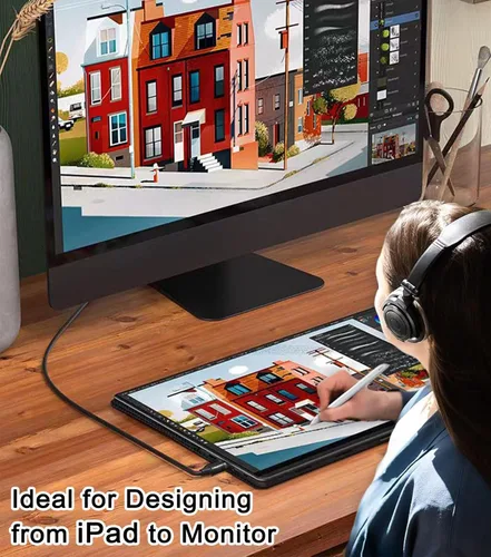 Vista 7 de Cable USB C a DisplayPort de 6 pies (4K a 60 Hz, 2 K a 144 Hz), cable USB C a DP 1.2 compatible con MacBook Pro/Air y más portátiles que admiten