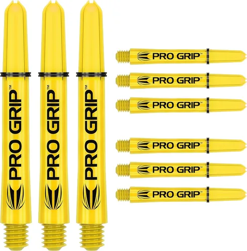 Vista 7 de Target Darts Pro Grip Shafts – Set of 9 3 Sizes (Short, Intermediate, Medium), 12 Colours Dart Stems, Professional Darts Accessories, 2BA Shaft